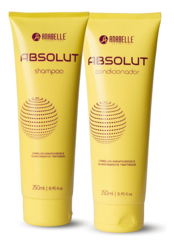 Kit Shampoo e Condicinador Absolut 250ml cada Anabelle Cosméticos