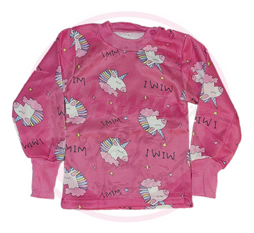 Imagen 2 de 8 de Pijama Infantil 2 Pzas Polar Unicornio, Conejo Y Mas...