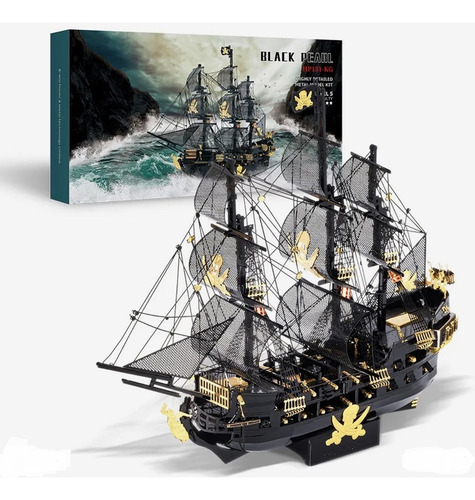 Puzzle metálico 3D oficial de The Black Pearl