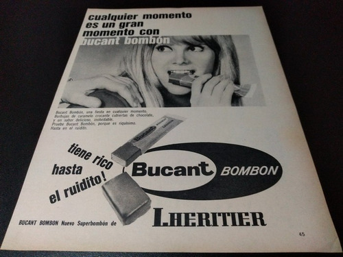 (pb204) Publicidad Clipping Bombon Bucant Lheritier * 1968 (Usado)