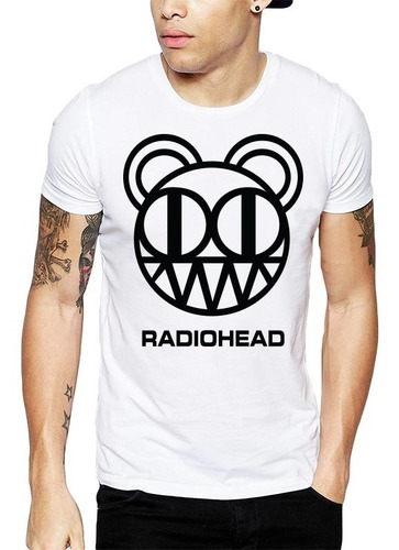 Imagen 1 de 4 de Polera Radiohead Bear Blanca Get Out