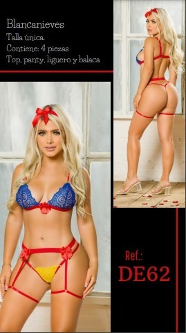 Imagen 4 de 6 de Conjunto Femenino / Lencería / Ropa Interior / Disfraz