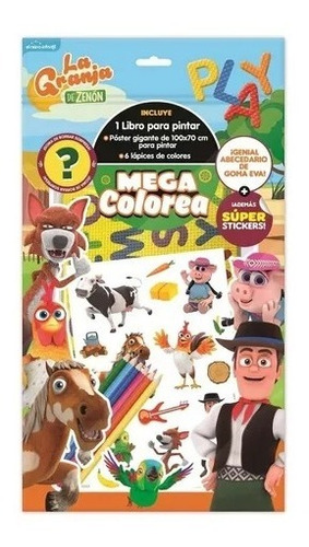 Set Mega Colorea La Granja De Zenon Abecedario De Goma Eva