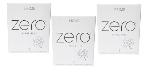 Preservativo Prime Zero Hiper Fino X 3 Cajitas X 3 Unidades