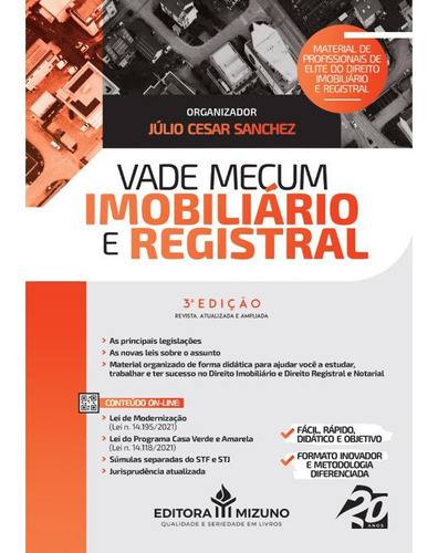 Vade Mecum Imobiliário E Registral, De Júlio Cesar Sanchez., Vol. 1. Editora Mizuno, Capa Mole, Edição 3 Em Português, 2023