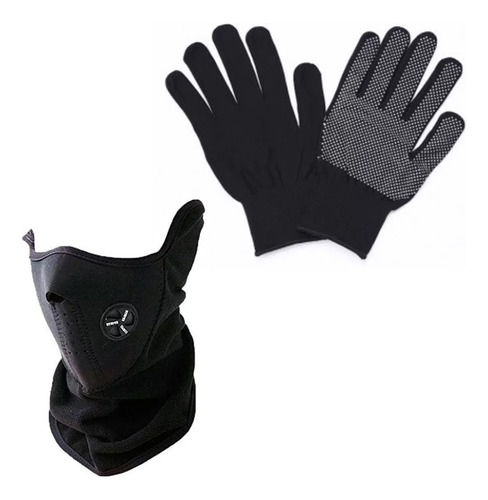 Guantes Primera Capa + Mascara Neopren Micro Polar Trekking