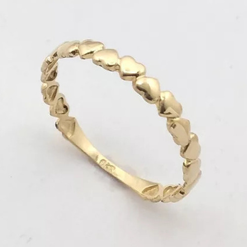 Anel Em Coração Ouro 18k An Cor