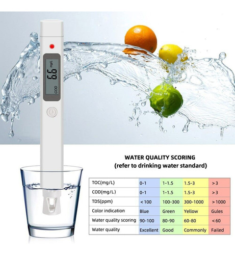 Medidor Tester Digital Calidad Agua | Toc Cod Tds Temp