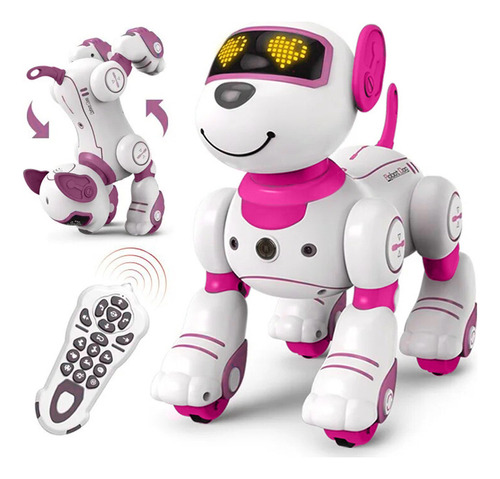 Perro Robot Inteligente Control Remoto Musica Baile Piruetas Color Rosado