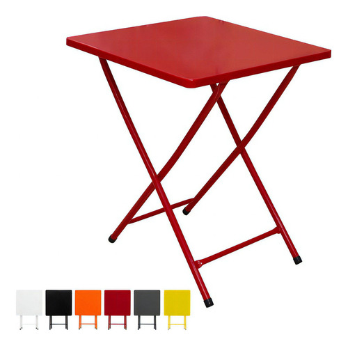 Mesa Dobrável De Bar Em Aço Ferro Metal Cor Vermelho