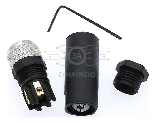 Conector Para Sensor M8 4 Pinos Fêmea Reto Novo Com Nota