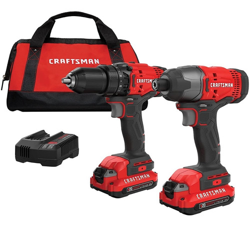 Imagen 1 de 6 de Taladro Atornillador + Atornillador De Impacto 20v Craftsman
