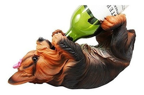 Ebros Kitchen Decor Yorkshire Terrier Yorkie Dog Wine Holder