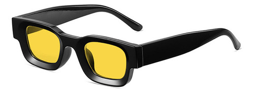 Gafas De Sol Retro Con Montura Pequeña, Cuadradas, Unisex Color Bright Blackyellow Small Frame Sunglasses