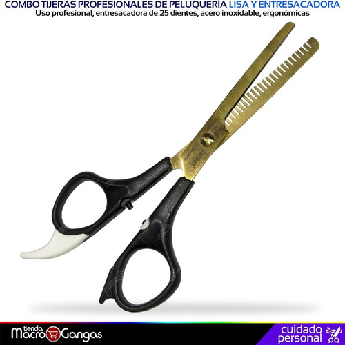 Tijeras Peluquería Barbería Profesional Lisa Y Entresacadora