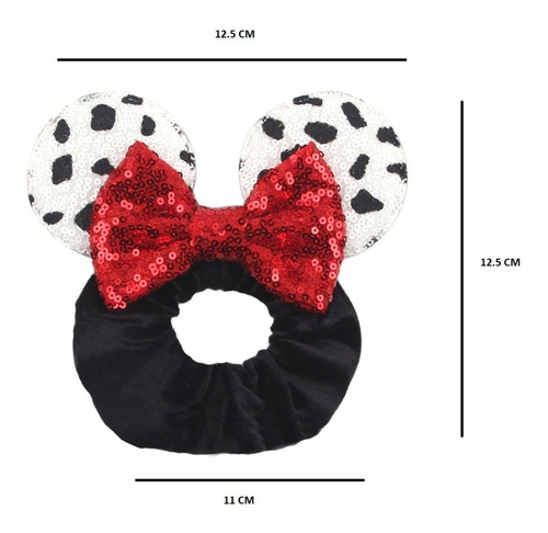 Scrunchie Dona Goma Liga Coleta Cabello Orejas Dalmatas