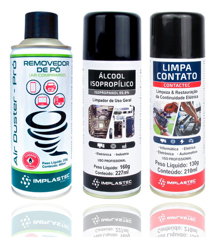 Kit Limpieza Pc Aire Comprimido + Alcohol Isoprop + Contacto