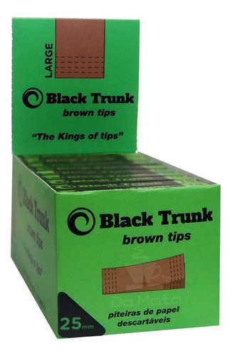 Caixa De Piteira De Papel Black Trunk Brown Tips 25mm