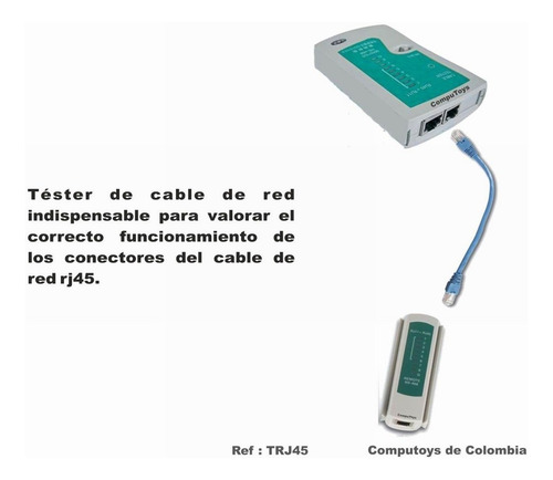 Imagen 4 de 7 de Tester Continuidad Cable Utp Rj45 Ref: Trj45 Computoys Sas