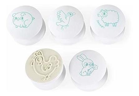 Janod Set De 5 Sellos Baby Stampinoo Farm Con Inkpad Para Ni