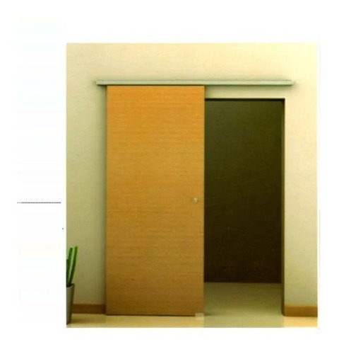 Kit Porta De Correr Até 80cm Cor Marrom Trilho 1,6m Inteiro