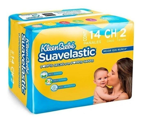 Pañales Kleenbebe Suavelastic Chico 14 Piezas Etapa 2