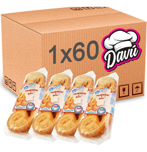 Galletas Davu Artesanal Palmerita  100gr 62 Unidades