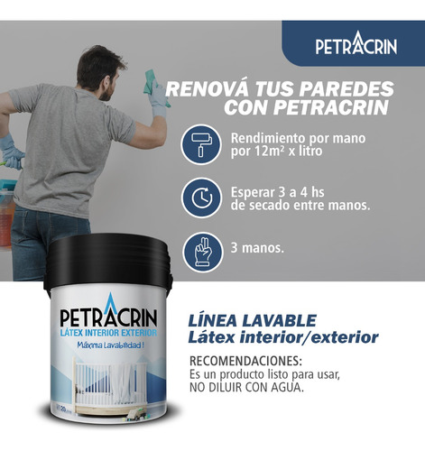 Imagen 3 de 6 de Pintura Latex Lavable Color Blanca X 20 Litros