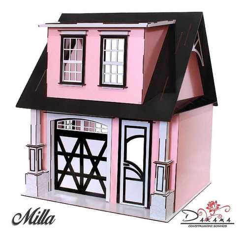 Casa Bonecas Escala Barbie Com Garagem Milla Princesa Darama