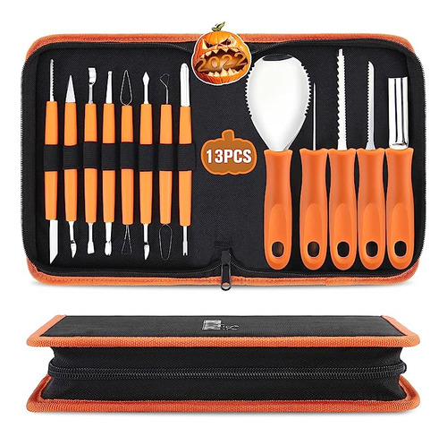 Kit Tallado Calabaza Para Halloween 13 Piezas Juego Profesio