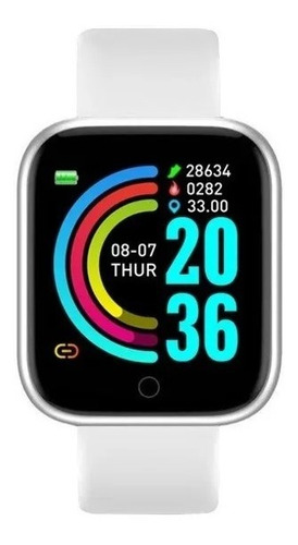 Reloj Inteligente Y68 D2 Blanco Macaron