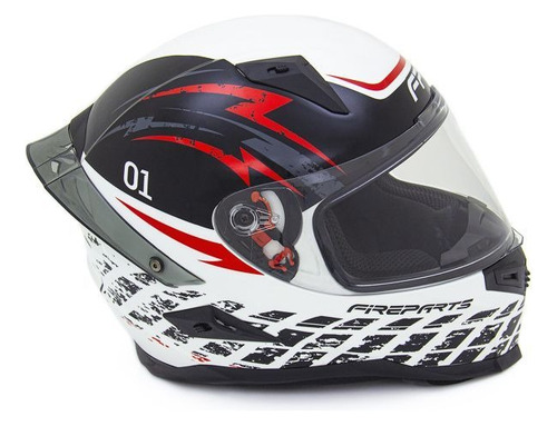 Casco Moto Integral Fp Ignition 863a Negro Blanco Ece 2205