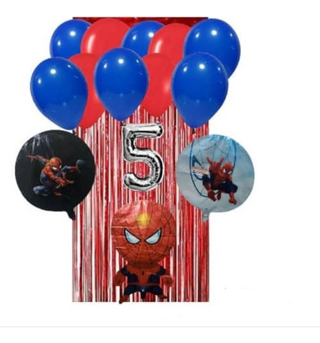 Combo Globos Temática Hombre Araña  Spiderman Cumpleaños 