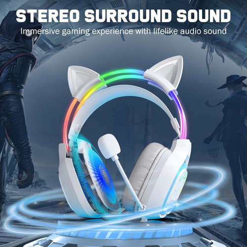 Onitoon Cat Ears Auriculares De Juegos Con Micrófono De Canc