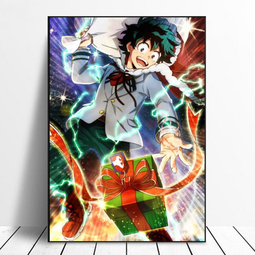 Cuadro Decorativo My Hero Academia Deku Navidad 