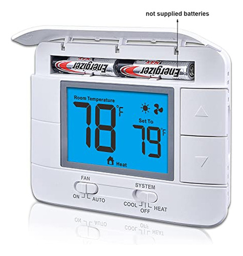 Termostato No Programable Para El Hogar, 1 Calefacción/1 Frí