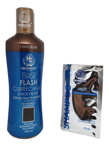 Tonico Capilar Flash Cubre Canas Chocol - mL a $150