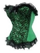 Corset Modelo Frente Hojas Color  Verde Talla L