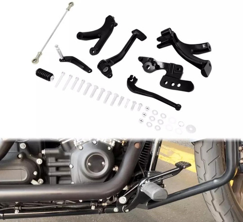 Imagen 1 de 6 de Mandos Adelantados Negros Para Harley Davidson Softail 18 Up
