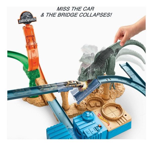 Imagen 4 de 5 de Pista Hot Wheels Clash N Crash Jurassic World Dominion Color Multicolor