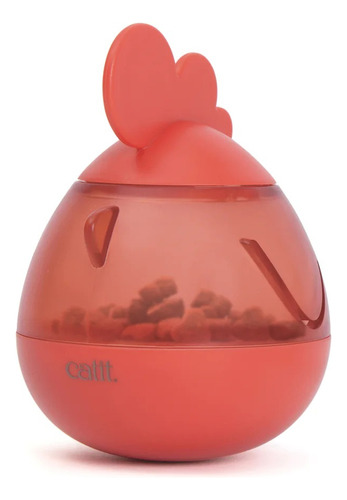 Juguete Rellenable Dispenser Golosinas Para Gatos Catit Pixi Color Rojo Gallo #43032