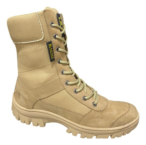 Coturno Bota Tática Com Ziper Proteção Antiderrapante Couro