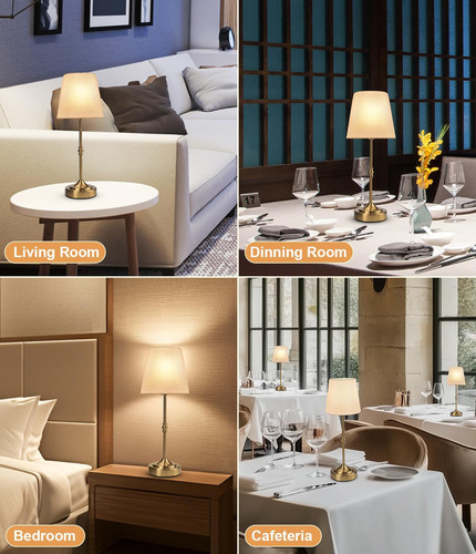 Lámpara De Mesa Inalámbrica Led Recargable, Funciona Con Bat