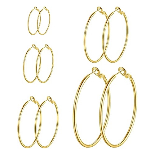 Aretes De Aro Para Mujeres De Acero Inoxidable