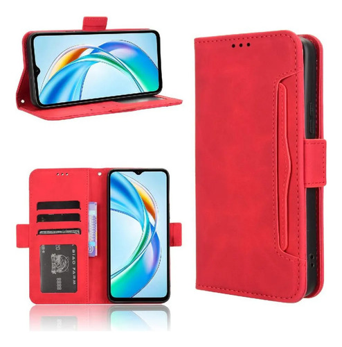 Carcasa For Honor X5b Plus 4g Cartera De Cuero Con Cierre