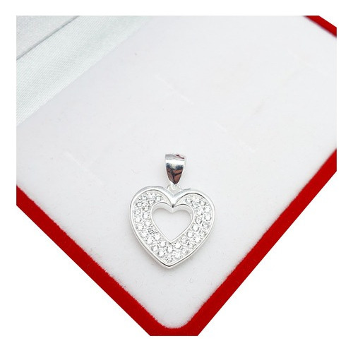 Dije Corazon Plata 925 Calado Piedras Mujer Amor Regalo 15 