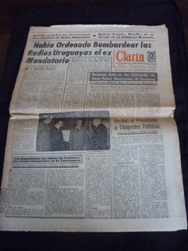 Diario Clarin  (30 Setiembre De 1955) Derrocamiento De Peron