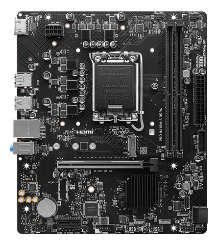 Tarjeta Madre Msi Pro H610m-s Ddr4 Lga1700 2x Ddr4 Micro Atx