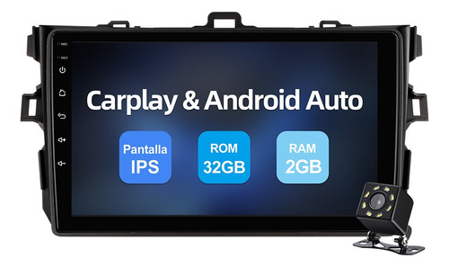 Isudar Estéreo 2+32gb Carplay Paratoyota Corolla 2007-2013 R