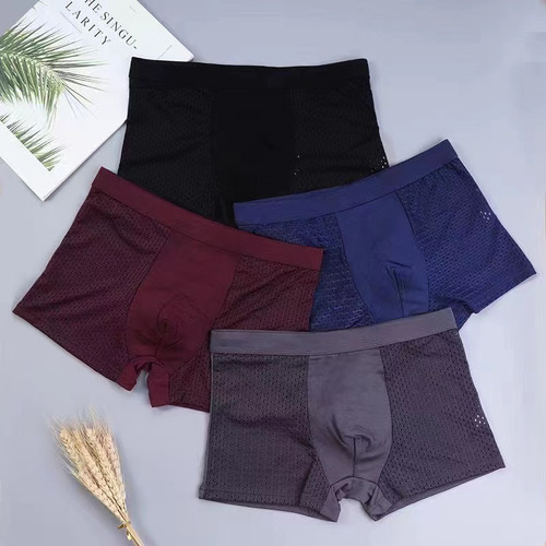 Paquete De 4 Calzoncillos Boxer Para Hombre Suave Respirable